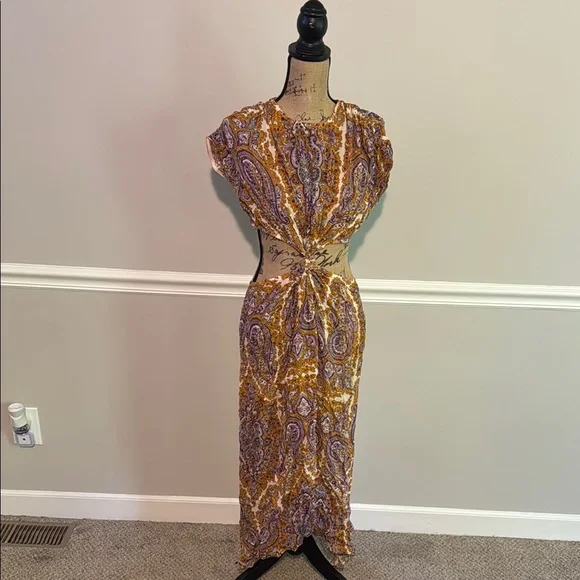 L'Academie | Dresses | Lacademie Purple And Gold Sheath Maxi Dress Size  Medium | Poshmark
